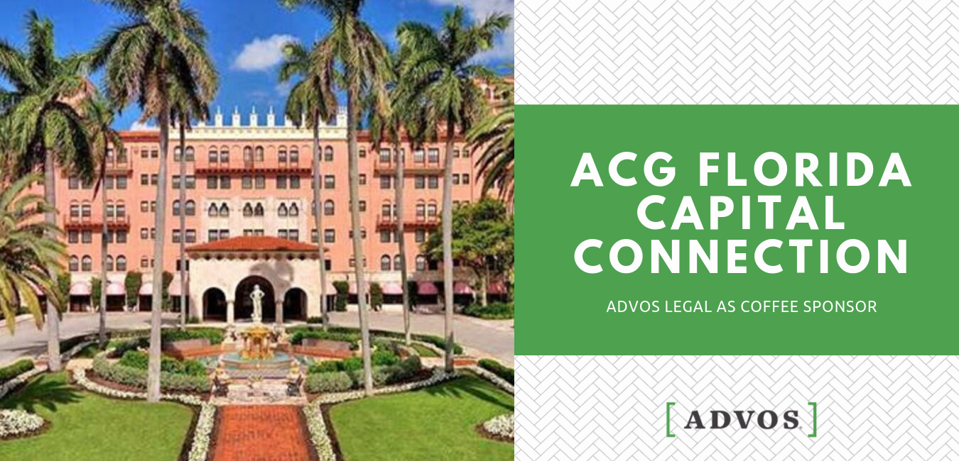 Boca Raton Resort & Club - ACG Florida Capital Connection. ADVOS Legal as coffee sponsor